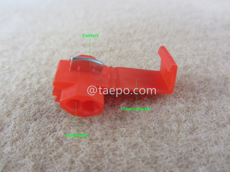 illustration for 905 run & tap connector, 2-wire, AWG22-18 conductor, single pin, red