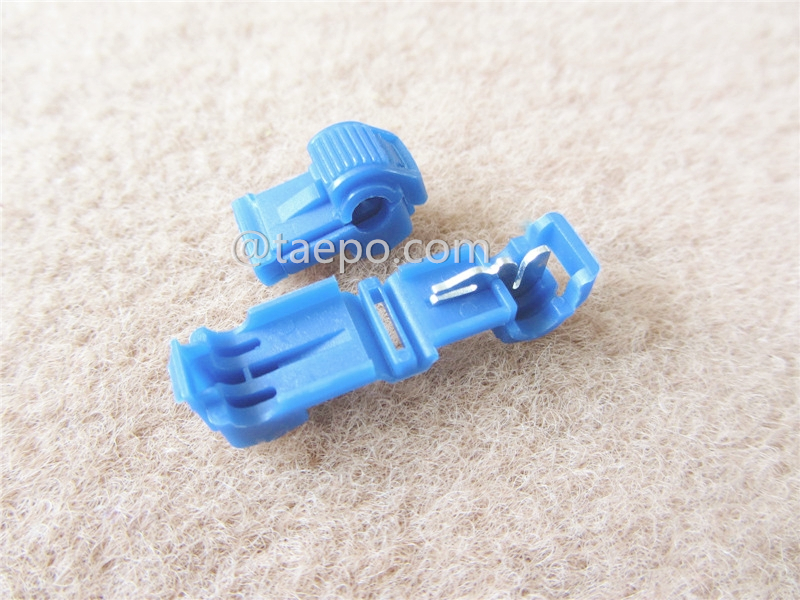 952 self-stripping electrical tap connectors, 1-wire, AWG18-14 conductor, single pin, blue
