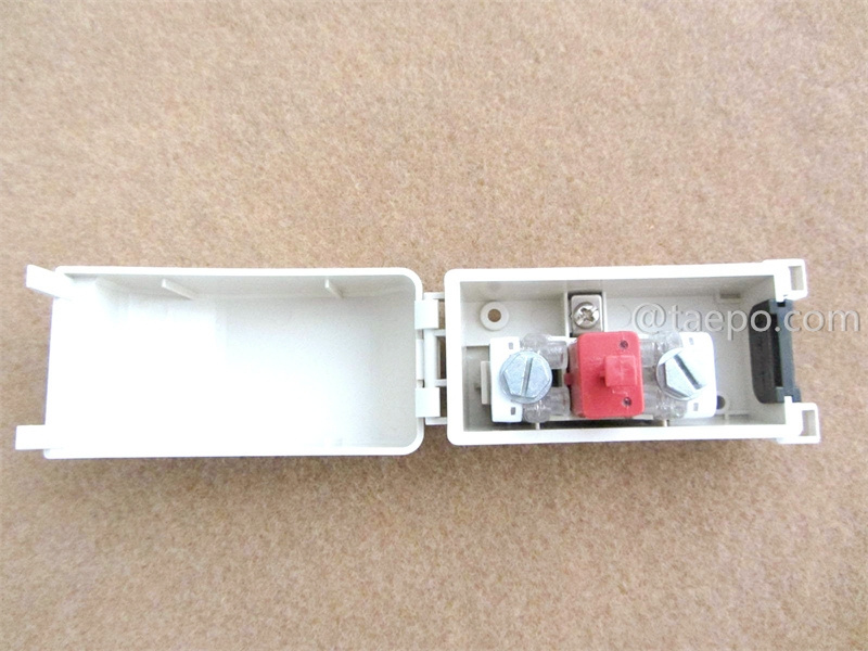 Outdoor 1 pair subscriber connector unit for STB module, 91x46x51mm, snap-on locking, plastic housing, with STB module with over-voltage protection