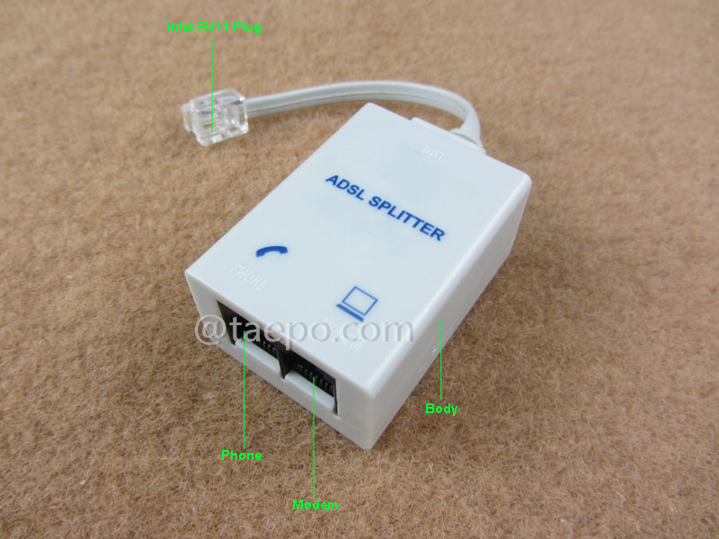 Illustration pictures for CPE ADSL splitter with cord