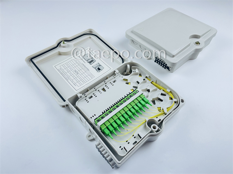 Fiber distribution box (FDB), outdoor, SC, 12 fibers, plastic housing, 230x195x60mm, without adapters, pigtails