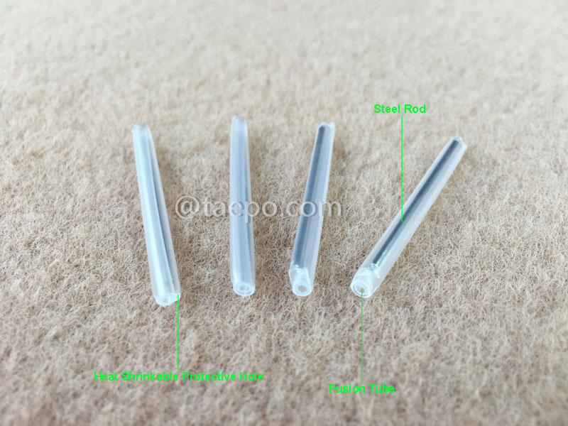 Illustration pictures for Heat shrink sleeves, bunchy fiber, 45mm in length, 1.2mm steel rod