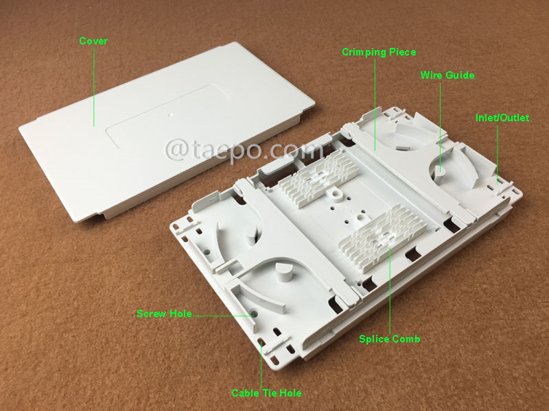 Illustration pictures for Fiber splice tray, 12 fibers, plastic with snap-on cover, hot melt 2pcs 6F comb
