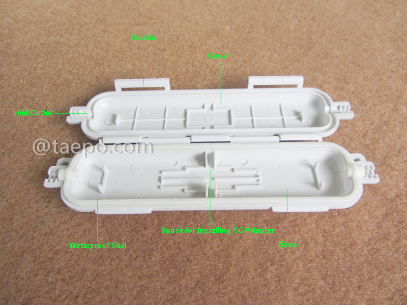 Illustration pictures for Drop cable splice box, outdoor, SC, 1 inlet 1 oulet
