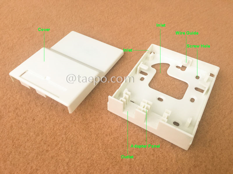 Illustration pictures for Fiber termination box (FTB), indoor, SC, 2 fibers, plastic housing