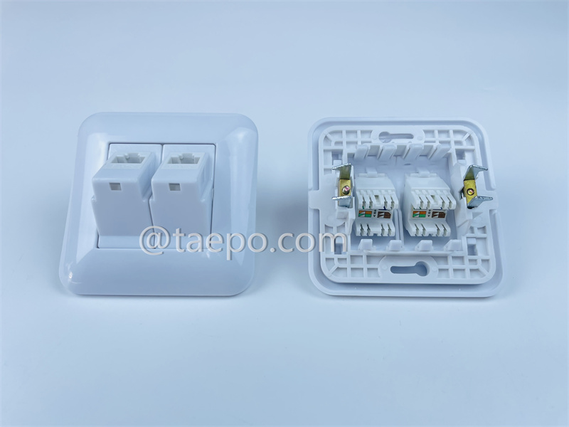 Network outlet 2-port keystone jack CAT6 UTP 8P8C