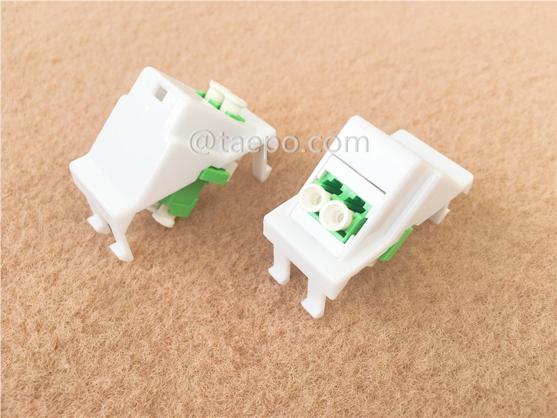 Plastic insert with LC/APC duplex adapter